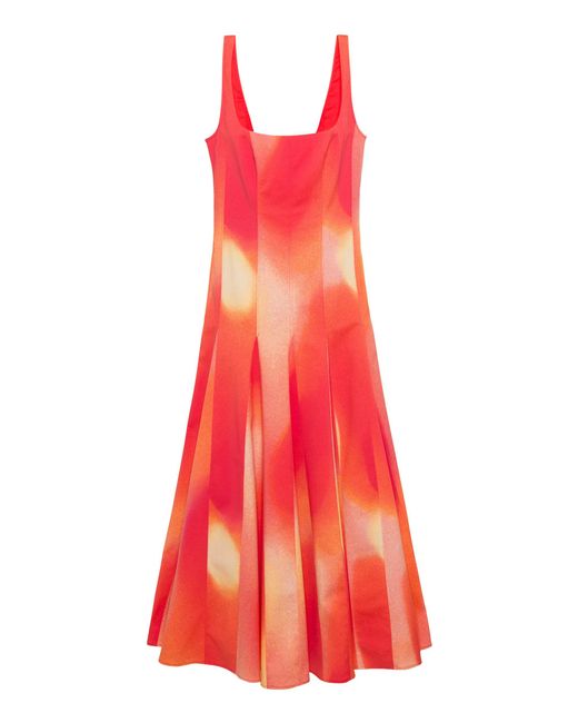 Jonathan Simkhai Red Lara Cotton-Blend Midi Dress