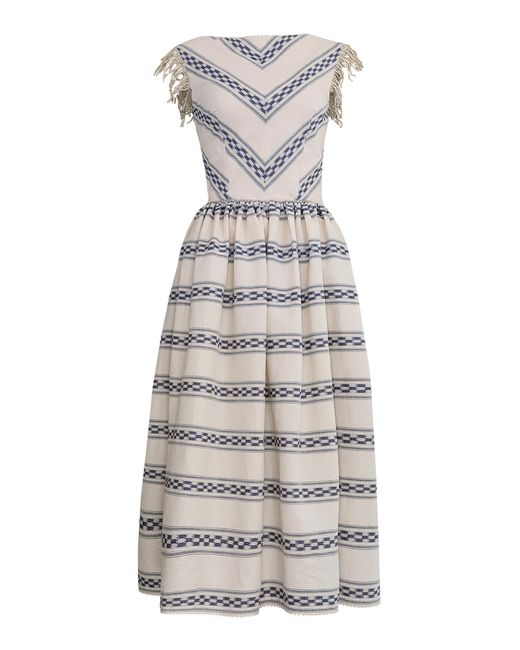 Lena Hoschek Gray Dune Cotton Midi Dress