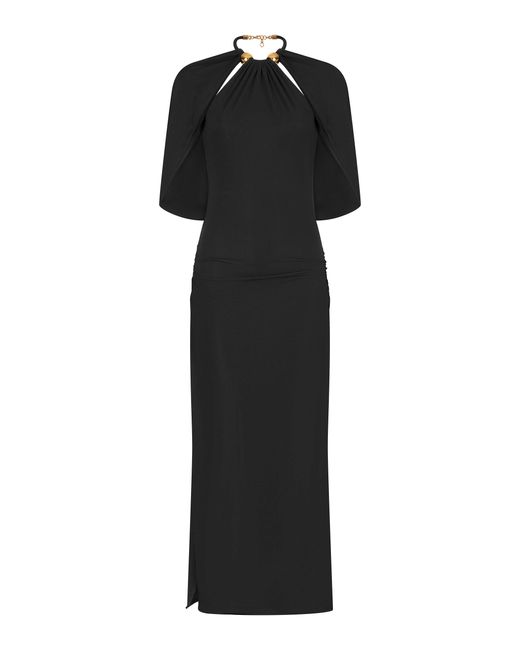 Silvia Tcherassi Black Odele Off-the-shoulder Crepe Midi Dress