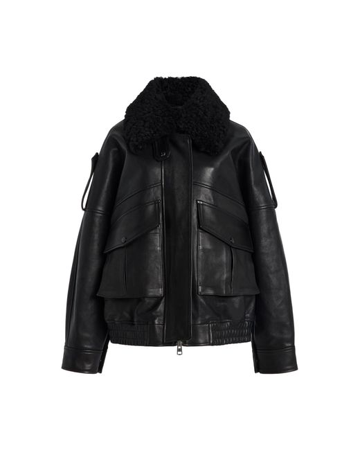 Agolde Black Avril Leather Jacket