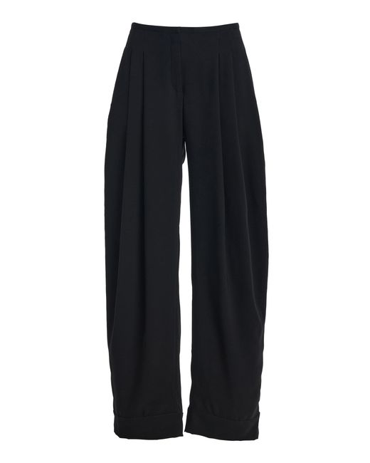 Sloan Black Exclusive Pleated Barrel Pants