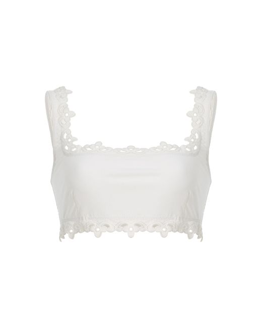 Sea White Leila Eyelet Bikini Top