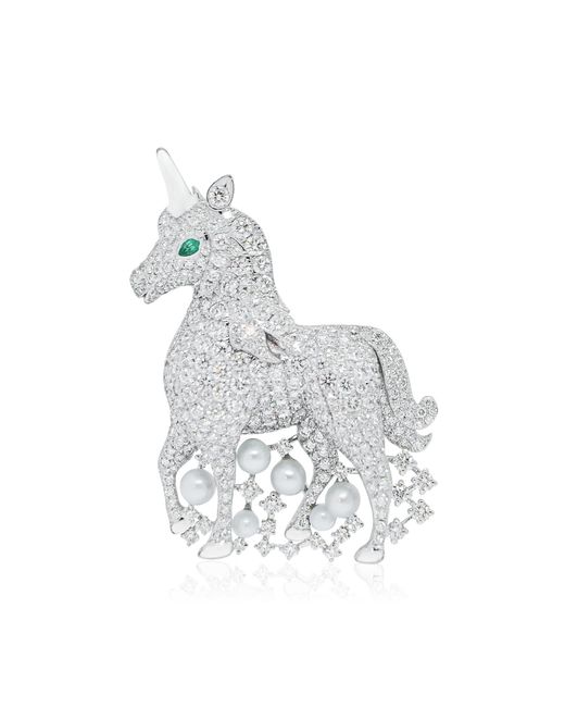 Ashna Mehta Metallic Unicorn 2 18K Diamond Bag Charm
