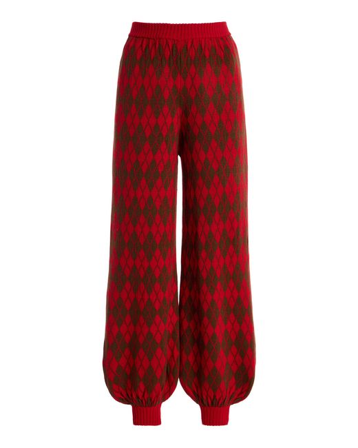 La Veste Red Arlequín Knit Wool Pants