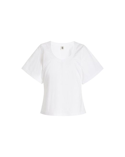 By Malene Birger Lunae Flare-sleeve Cotton T-shirt in White for Men | Lyst