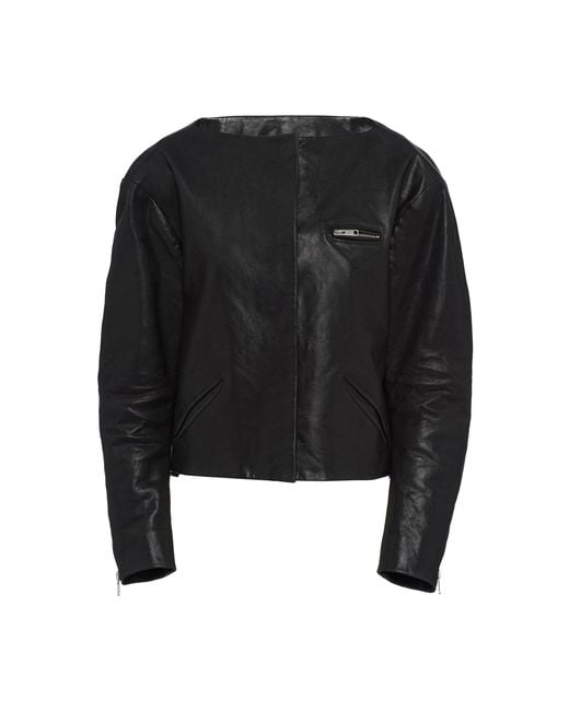 Prada Black Cropped Leather Jacket