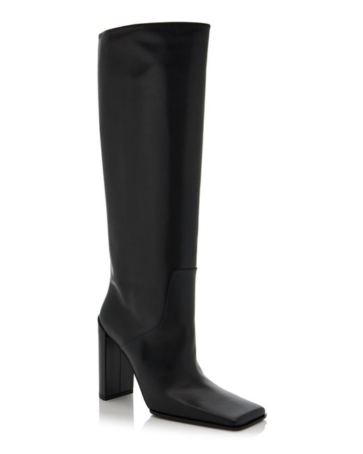 Alaïa Black Leather Knee Boots