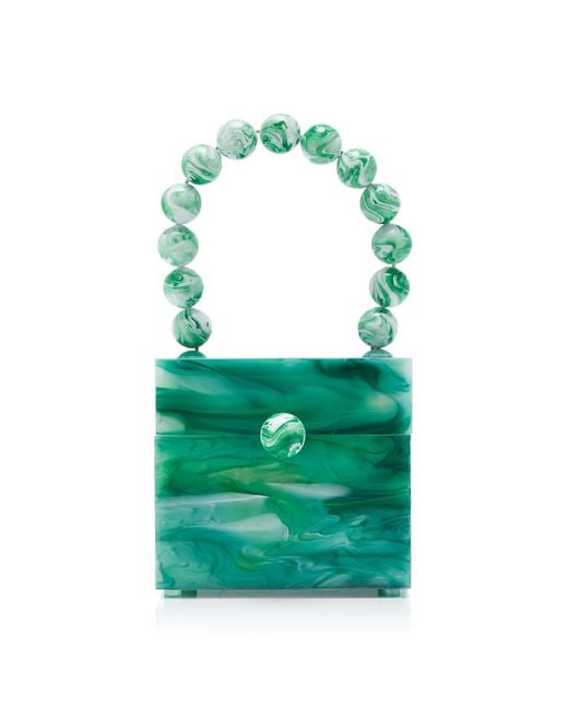 Cult Gaia Green Eos Marbled Box Bag