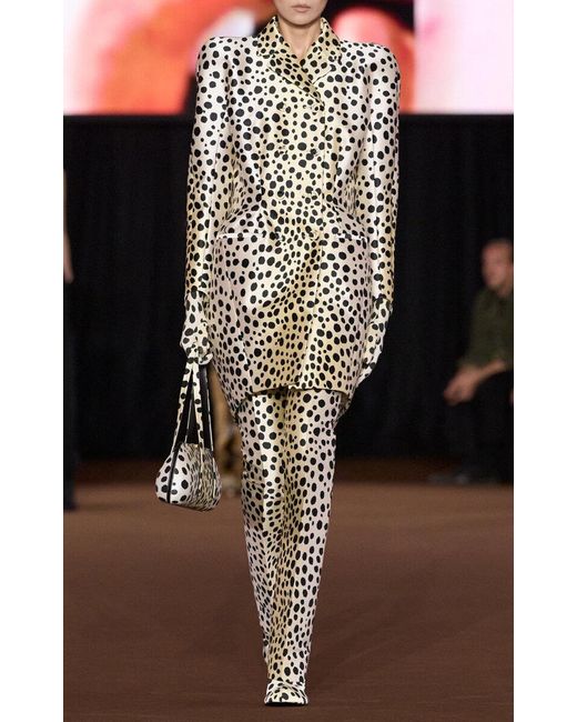 Mugler Black Cheetah-Printed Coat