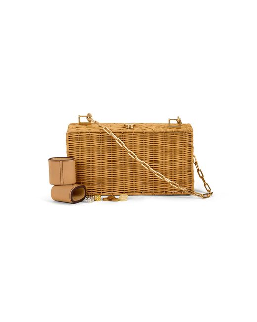 Cult Gaia White The Backgammon Wicker Clutch