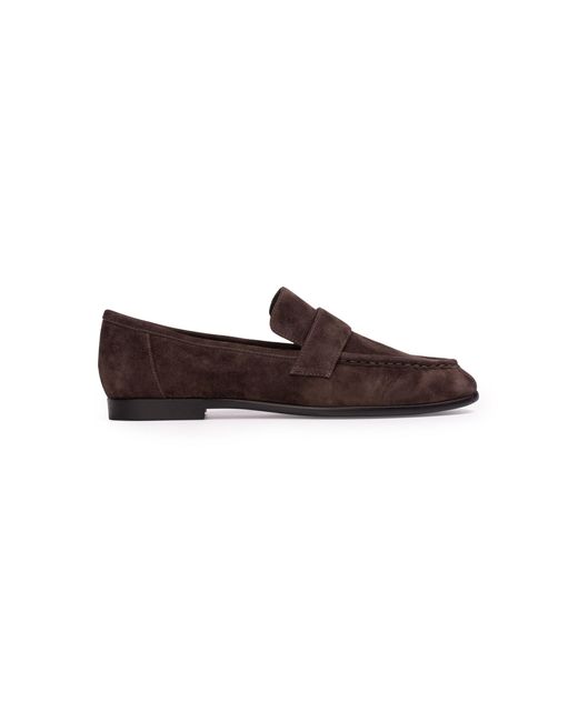 Black Suede Studio Brown Arrow Suede Loafers