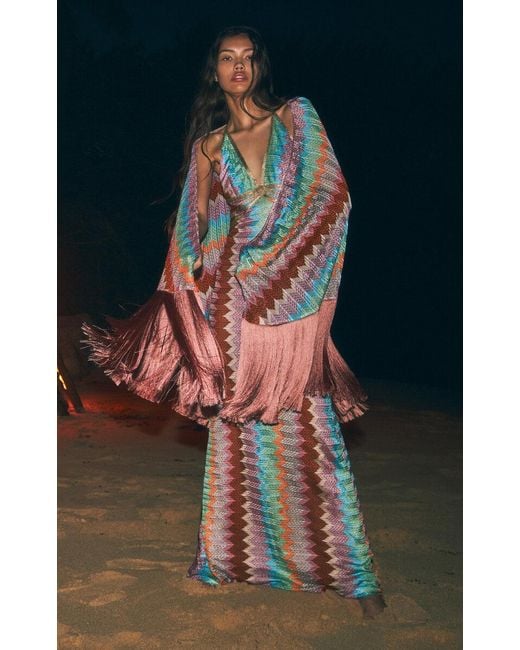 Alexis Pink Rhea Fringed Woven Kimono
