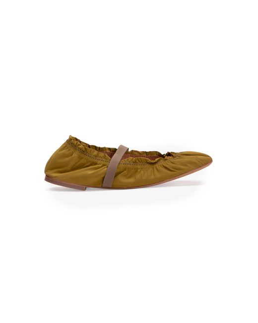 Odissi Yellow Flora Nylon Ballerina Flats