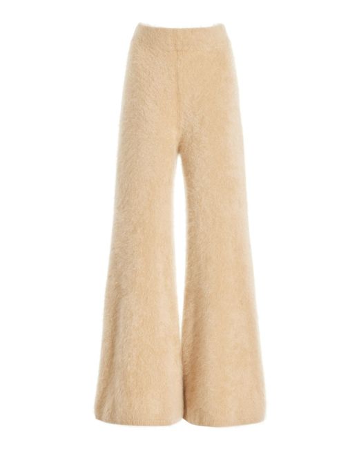 Lisa Yang Natural Ellery Brushed Cashmere Flared Pants