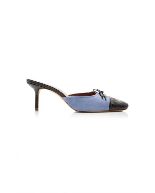 Staud Blue Faye Leather Mules
