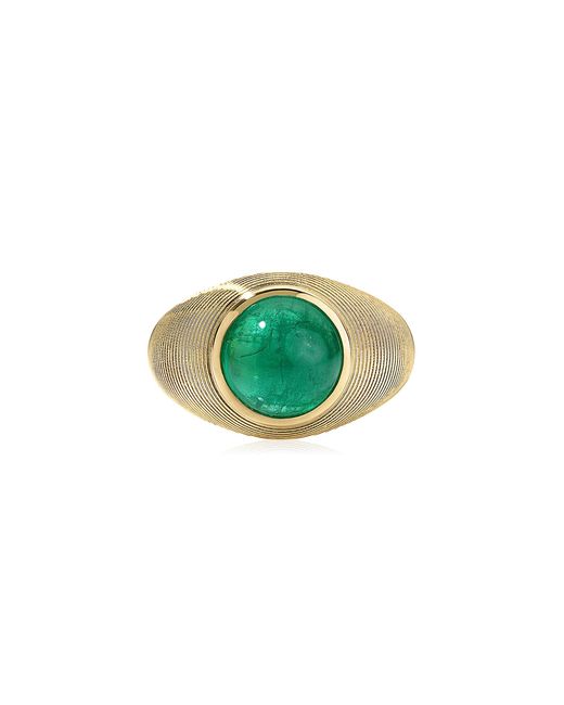 JADE RUZZO Green Cymbal 18K Emerald Ring