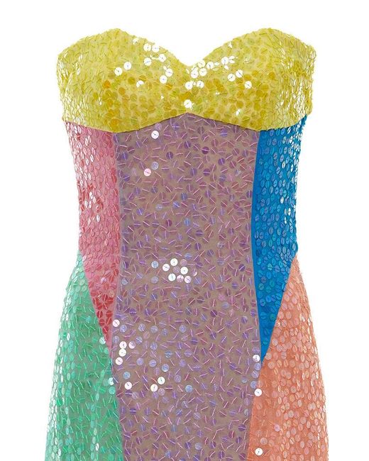 the attico rainbow sequin dress Bodycon Dress The Attico Sequin Dress Rainbow Striped Attico Rainbow Sequin Dress Asos Rainbow Sequin