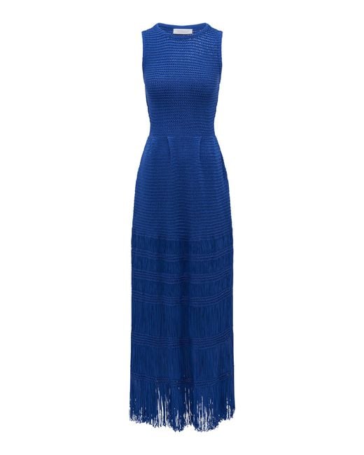 Gabriela Hearst Blue Haze Silk Knit Maxi Dress