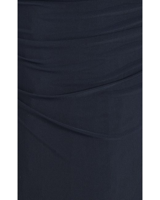 Significant Other Blue Saria Ruched Knit-jersey Midi Dress