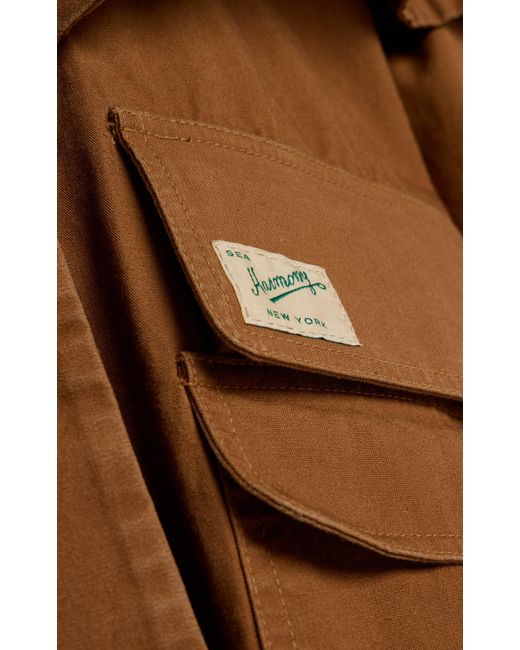 Sea Brown Carolyn Cape-Detailed Cotton Workwear Jacket