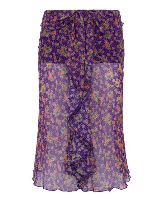 Siedres Purple Salome Midi Skirt