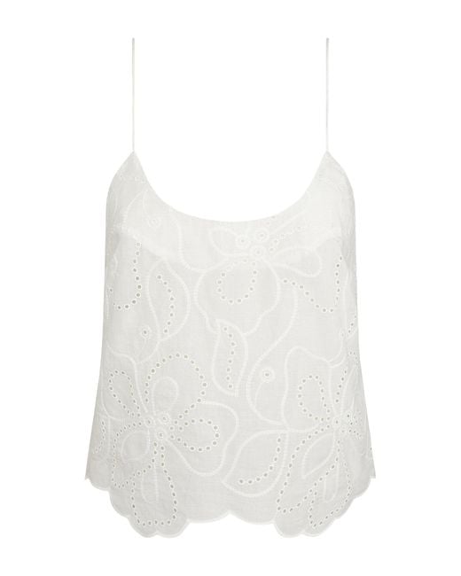 Onia White Scallop Cami