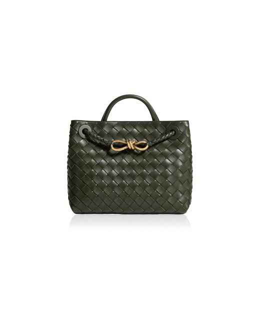 Bottega Veneta Green Small Andiamo Intrecciato Leather Bag