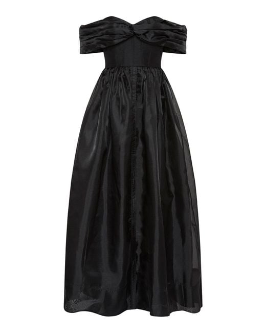 Aje. Black Cordelia Off-the-shoulder Taffeta Gown
