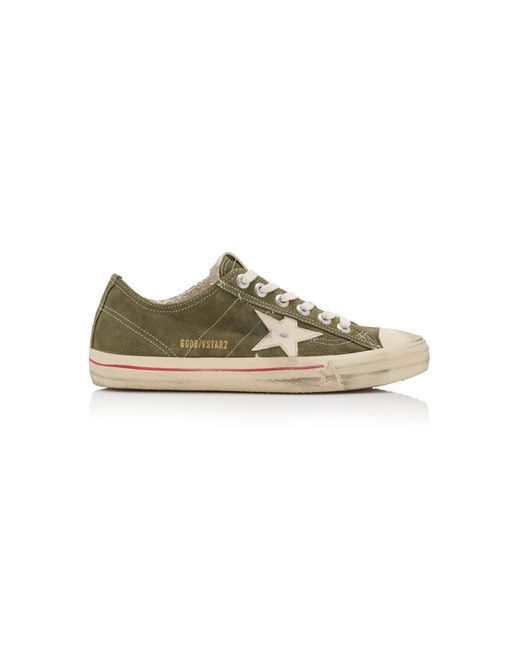 Golden Goose Deluxe Brand Green V-star 2 Leather-trimmed Suede Sneakers