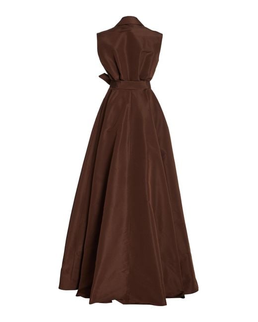 Carolina Herrera Brown Silk Trench Gown