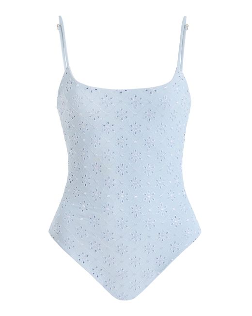 Juillet Blue Imey Broderie Anglaise One-Piece Swimsuit