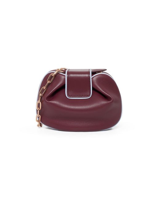 Gabriela Hearst Red Soft Demi Clutch With Chain And Tipping