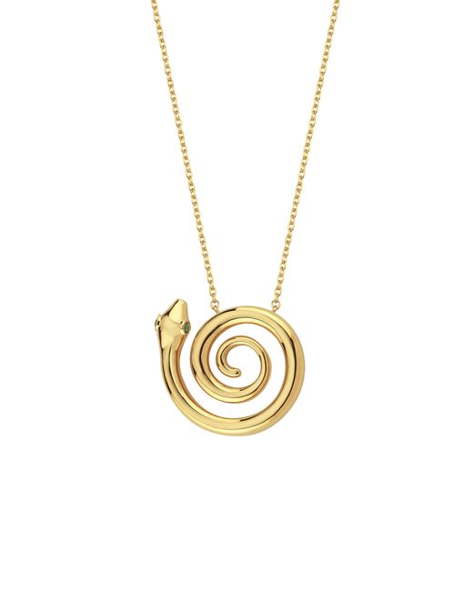 Charms Company Metallic Spiral Sake Tsavorite Necklace