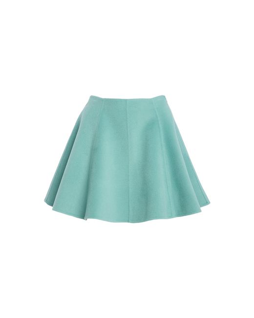Ulla Johnson Green Irene Flared Wool-Cashmere Mini Skirt