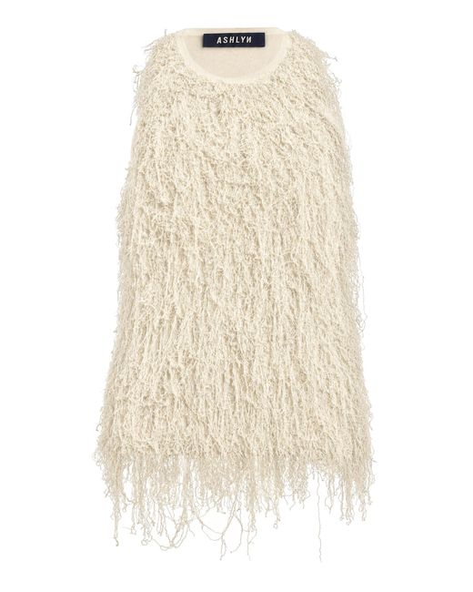 Ashlyn Natural Ruffled Knit Tank Top