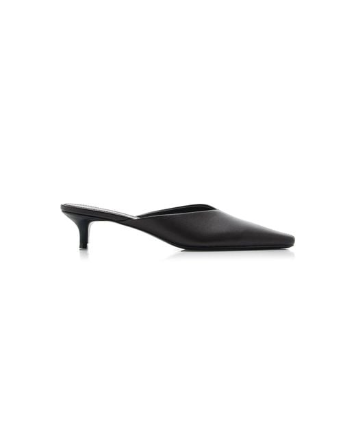 St. Agni Black Leather Mules