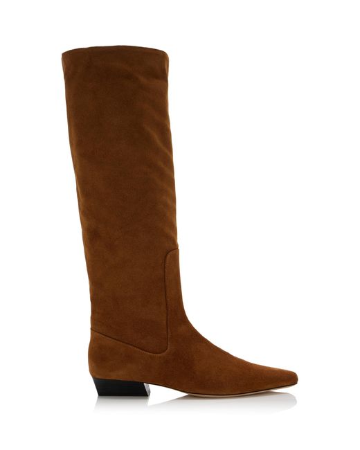 Staud Brown Wally Suede Knee Boots
