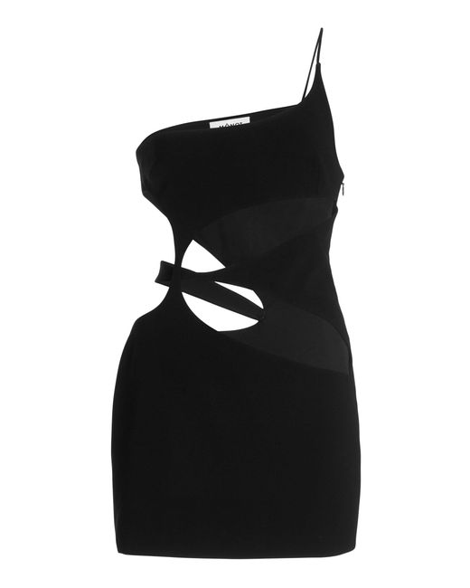 Monot Cutout Crepe One-shoulder Mini Dress in Black | Lyst