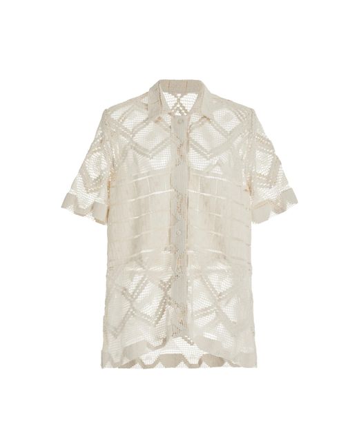 All That Remains White Leaha Handmade Cotton Lace Shirt