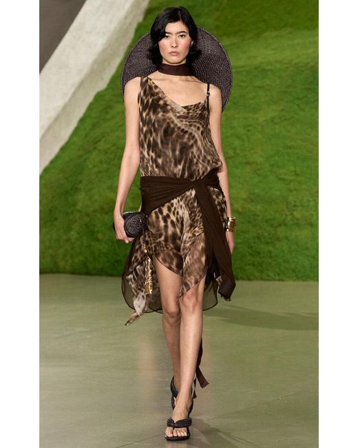 Cult Gaia Green Nayra Silk Mini Dress