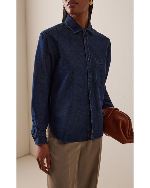With Nothing Underneath Blue Exclusive The Classic Denim Shirt