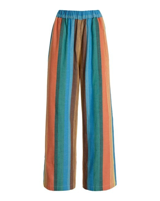 Marrakshi Life Blue Exclusive Riviera The Palazzo Striped Chambray Pants