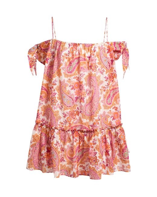 Etro Red Printed Cotton-Silk Mini Dress