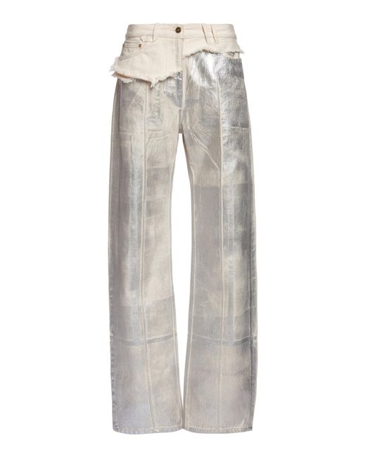 Jacquemus Distressed Rigid Low-rise Wide-leg Jeans in Gray | Lyst