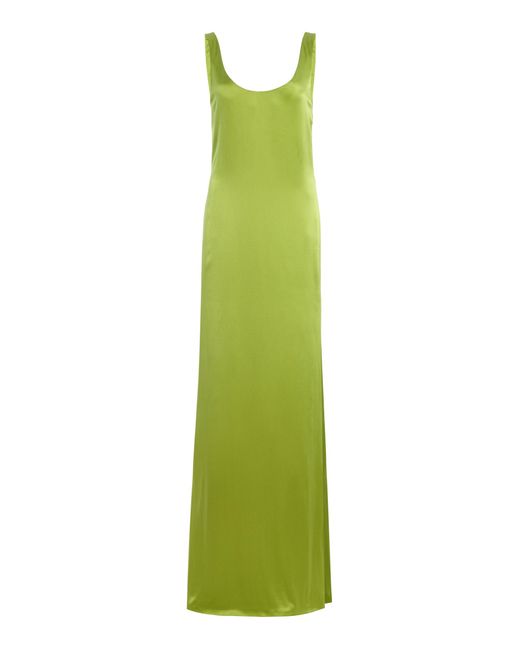 Atelier Prabal Gurung Green Silk Charmeuse Tank Dress