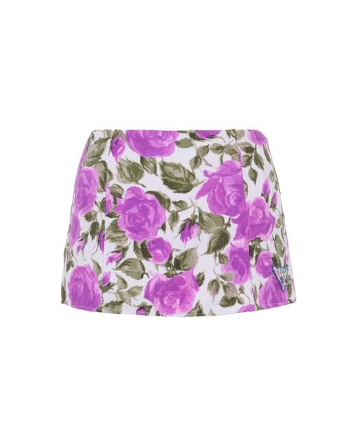 Chloé Pink Floral High-Rise Mini Swim Skirt