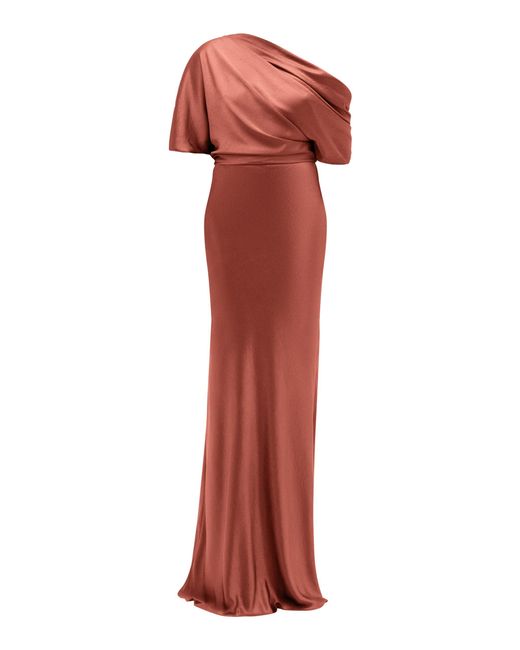 Amsale Red Liquid Satin Gown