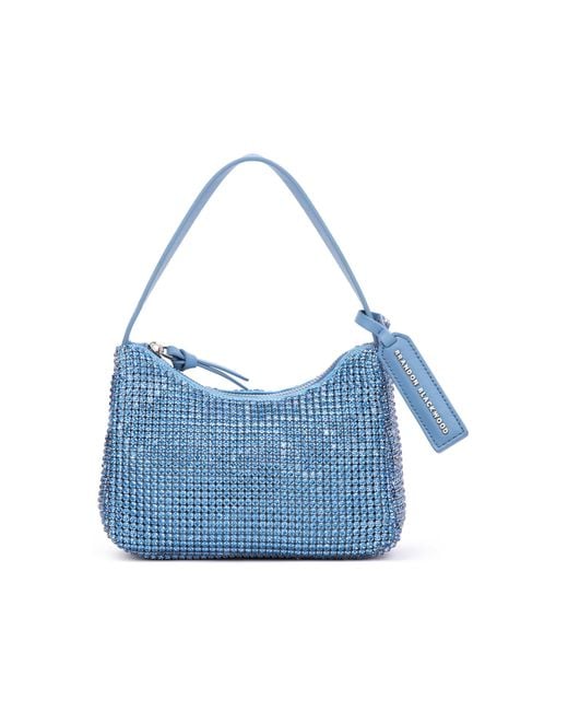 Brandon Blackwood Blue Syl Rhinestone Shoulder Bag