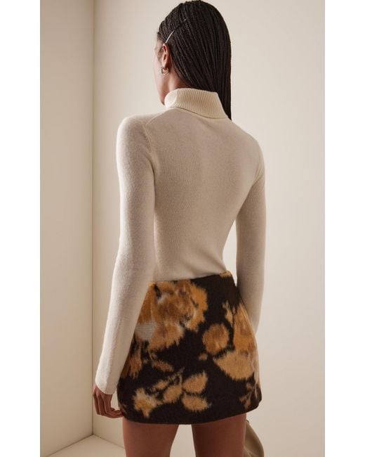 Cult Gaia White Alice Wool-Cashmere Turtleneck Sweater