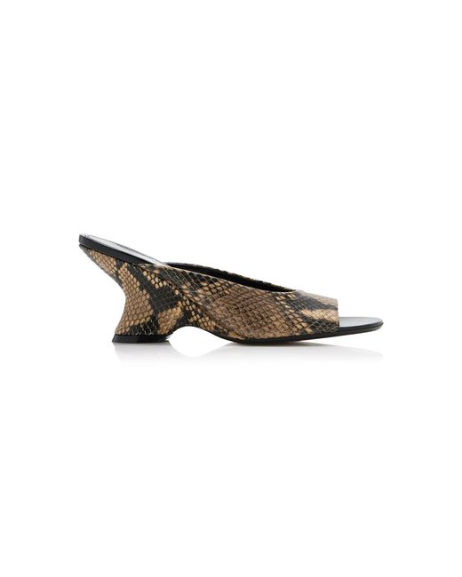 Dries Van Noten Multicolor Snake-Print Leather Wedge Sandals